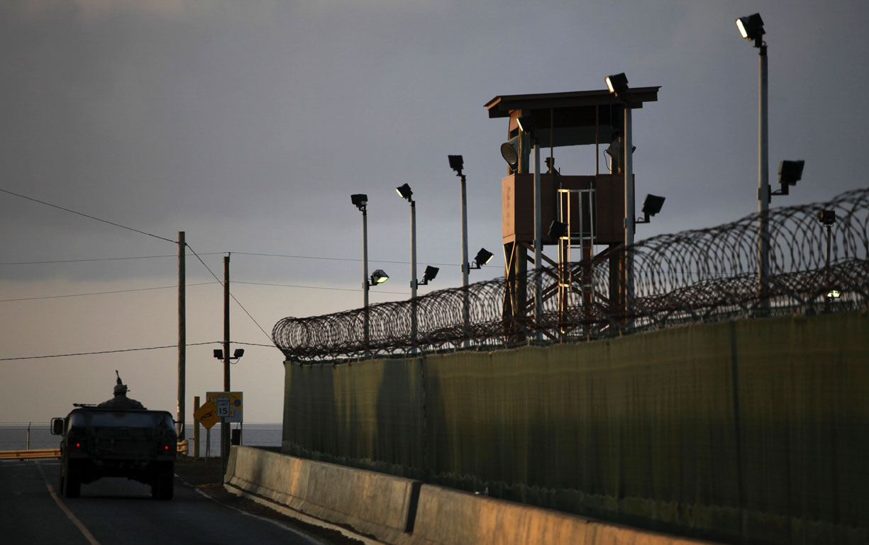 Blot on the copybook: U.S. personnel guard the detention facility at the naval base in Guantanamo Bay, Cuba. | AP